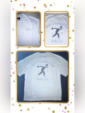 AMIRI Short Sleeve Graphic T Shirt Bowler Lanesplitters Club 1976 Strike Out